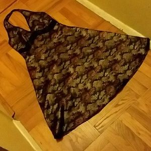 Sateen Asian inspired halter dress